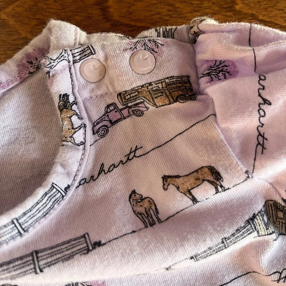 Carhartt lavender mini farm onesie 9m